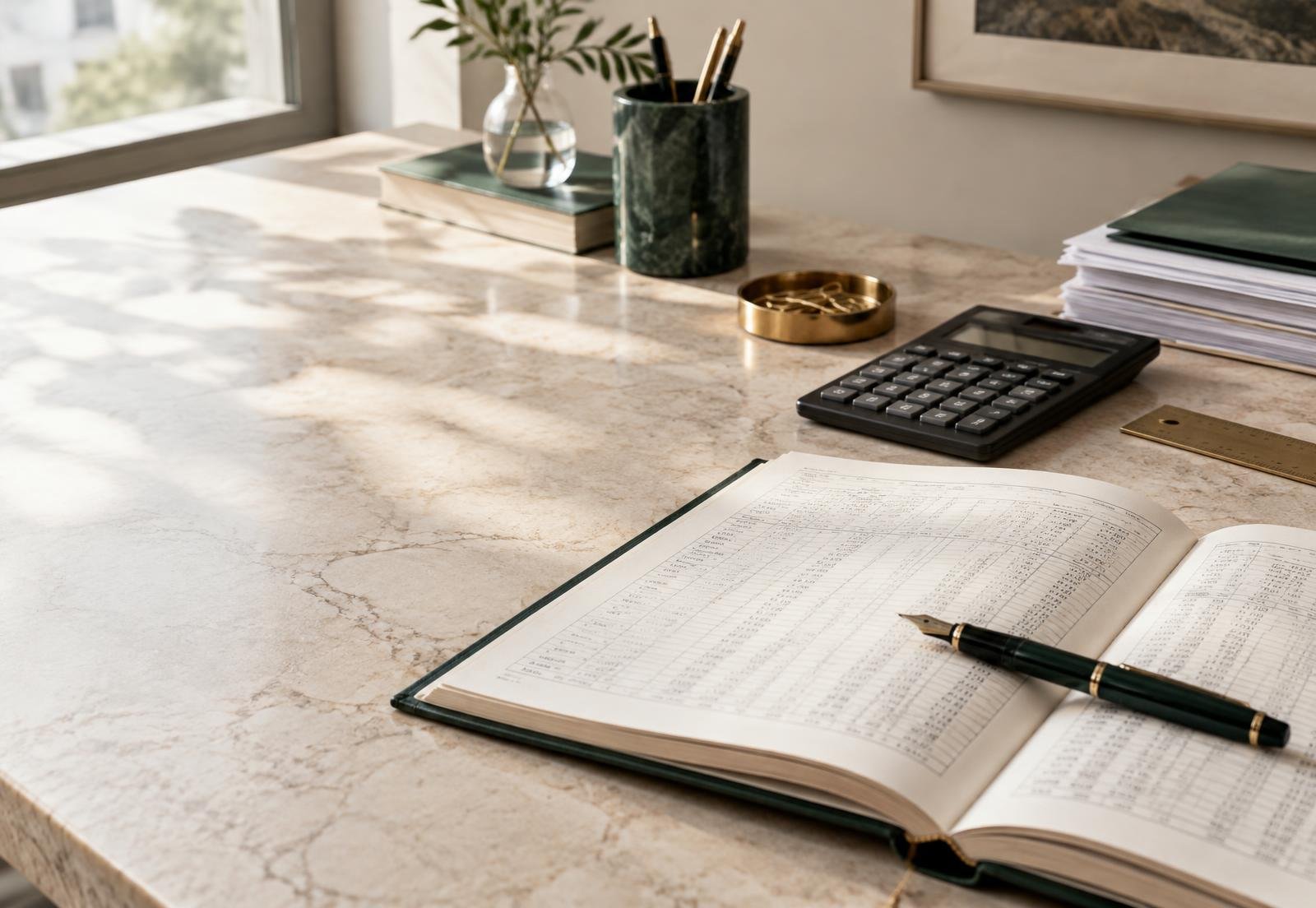 Geordende financiële administratie op een professioneel bureau